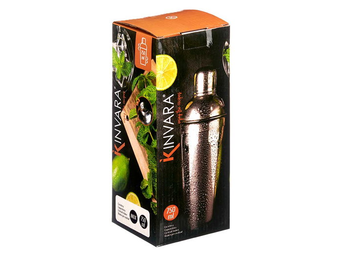 Kinvara Coctelera 750 ml Acero Plata 9 cm x 23 cm x 9 cm (Set de 12)