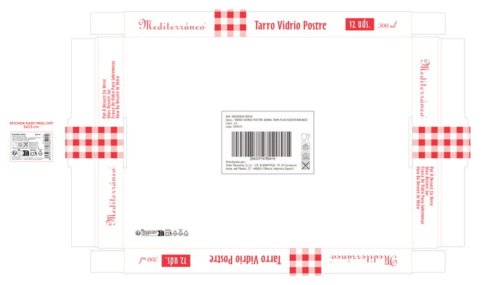 Inde Tarro Vidrio Postre 300 ml con Tapa de Plástico Mediterraneo (24 Unidades) Inde Tarro Vidrio Postre 300 ml con Tapa de Plástico Mediterraneo (24 Unidades)