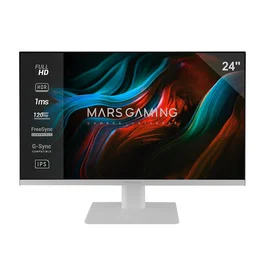Mars Gaming MV-24 Monitor Gaming 24" FAST-IPS Full HD (1920x1080), 120Hz, 1ms, HDR10, FreeSync/G-Sync, Diseño sin Marco, Blanco