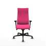 PIQUERAS Y CRESPO Sillón Albacete con Mecanismo Sincro, Similpiel Rosa, Brazos 1D y Ruedas 65mm