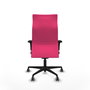 PIQUERAS Y CRESPO Sillón Albacete con Mecanismo Sincro, Similpiel Rosa, Brazos 1D y Ruedas 65mm