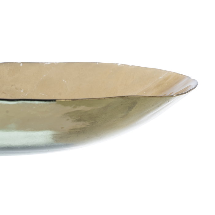 Centro Mesa Dorado Cristal Decoración 39 X 39 X 6,50 cm