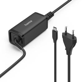 HAMA Cargador de Pared USB-C 65W (00200023) para Portátil, USB Power Delivery 3.0, Voltaje de Entrada 100-240V, Negro