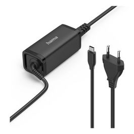 HAMA Cargador de Pared USB-C 65W (00200023) para Portátil, USB Power Delivery 3.0, Voltaje de Entrada 100-240V, Negro