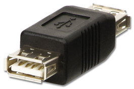 Lindy Adaptador USB 71230, Macho a Hembra, Negro