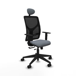 PIQUERAS Y CRESPO Silla de oficina Motilla Sincro/Traslack Gris y Negro