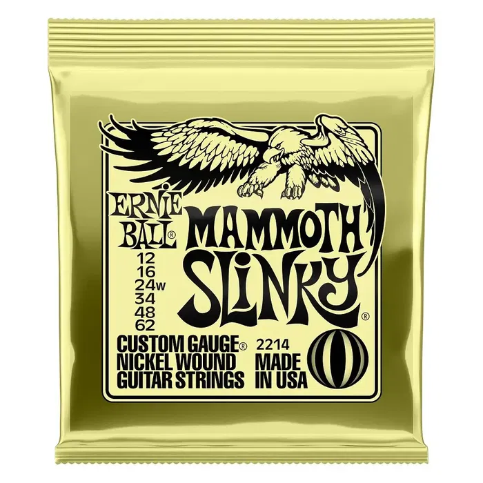 ERNIEBALL Mammoth Slinky Nickel 12 - 62 (3º Entorchada) Juego de Cuerdas para Afinaciones Ultra Bajas