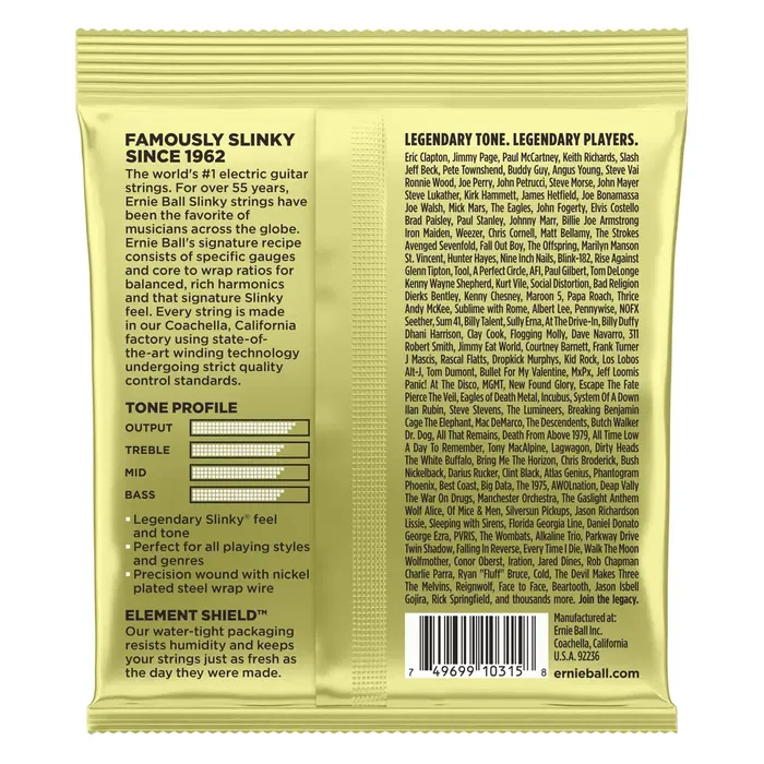 ERNIEBALL Mammoth Slinky Nickel 12 - 62 (3º Entorchada) Juego de Cuerdas para Afinaciones Ultra Bajas