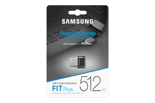 Samsung FIT Plus MUF-512AB 512 GB Negro, Acero inoxidable