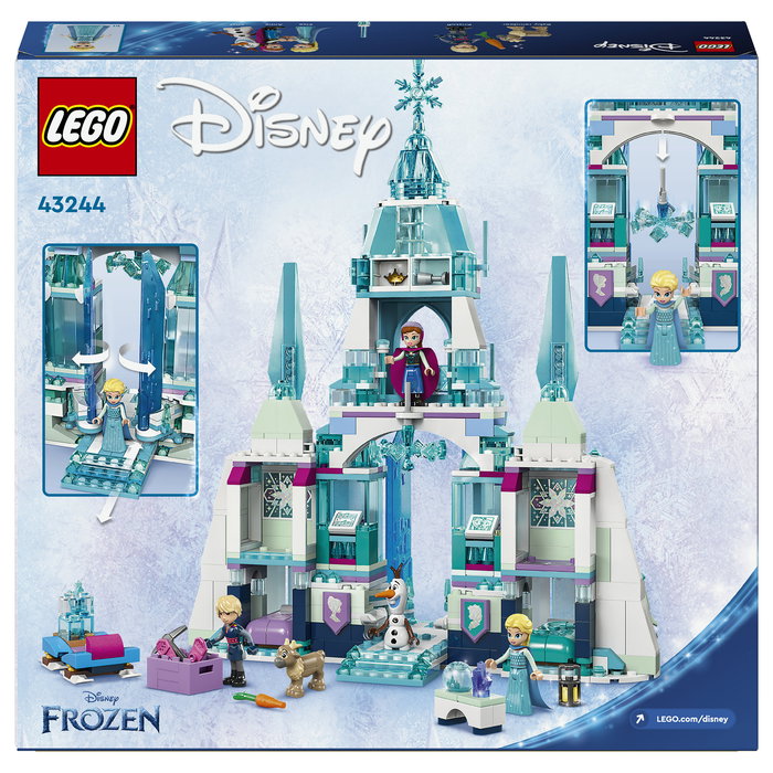 LEGO 43244 Disney Princess Elsa - Palacio de Hielo, Juego de Construcción de 630 Piezas para Niños y Niñas de 6 Años o Más, Multicolor