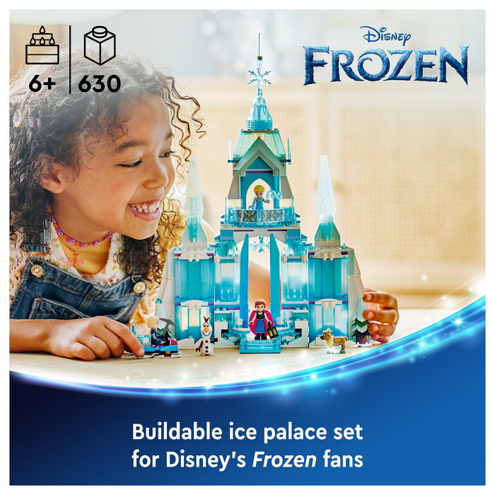 LEGO 43244 Disney Princess Elsa - Palacio de Hielo, Juego de Construcción de 630 Piezas para Niños y Niñas de 6 Años o Más, Multicolor