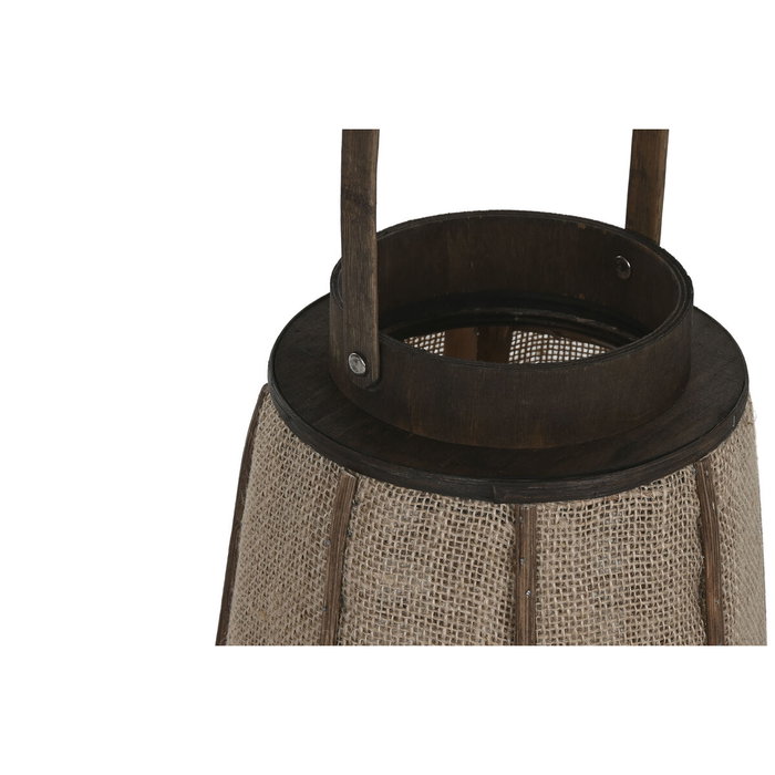 DKD Home Decor Portavelas de Yute y Bambú Natural 30,5x30,5x73 cm