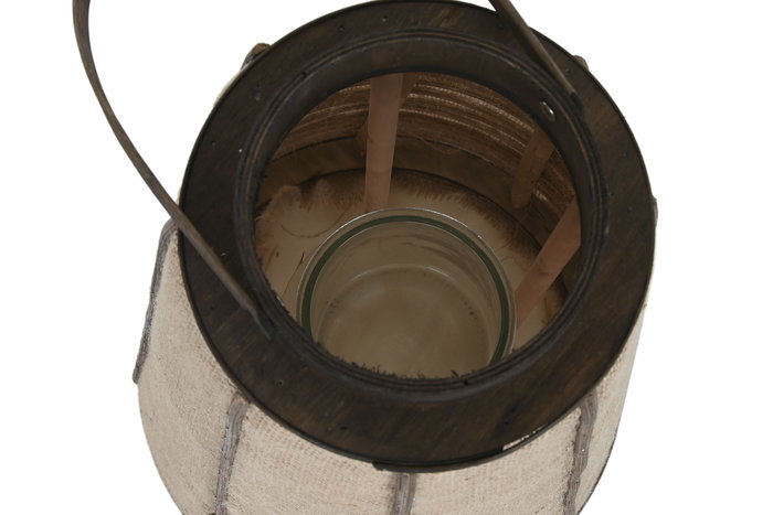 DKD Home Decor Portavela Oriental Natural Bambú Yute 30.5 x 73 x 30.5 cm