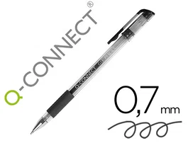 Q-connect Bolígrafo Tinta Gel Negro 0.7 mm Sujeción de Caucho