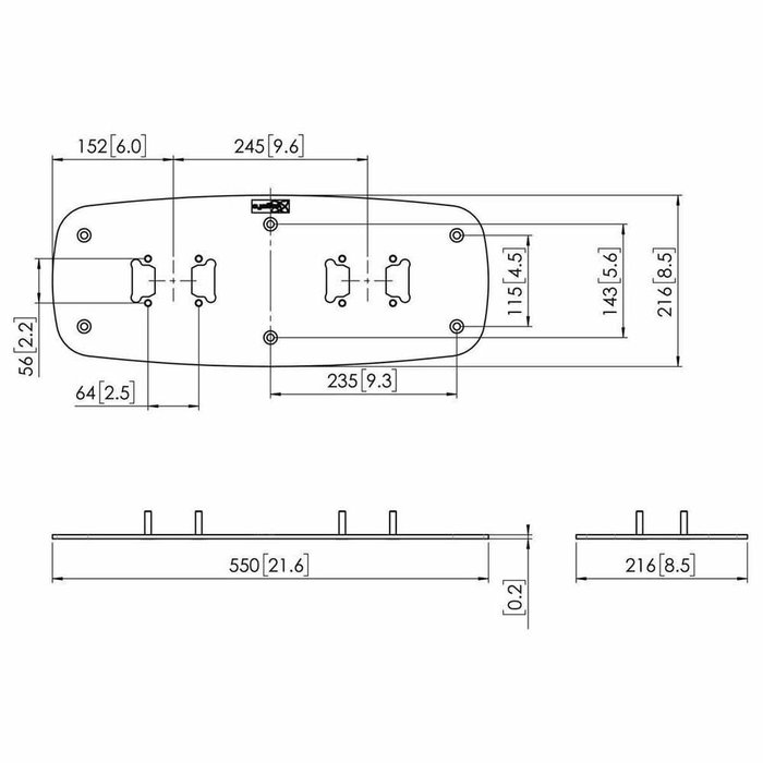 Vogel's PFF 7070 Base de suelo doble negra