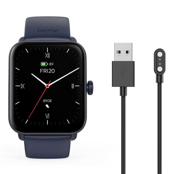 Hama 6010 Smartwatch GPS azul para hombre y mujer – pulsera actividad monitoreo frecuencia cardíaca