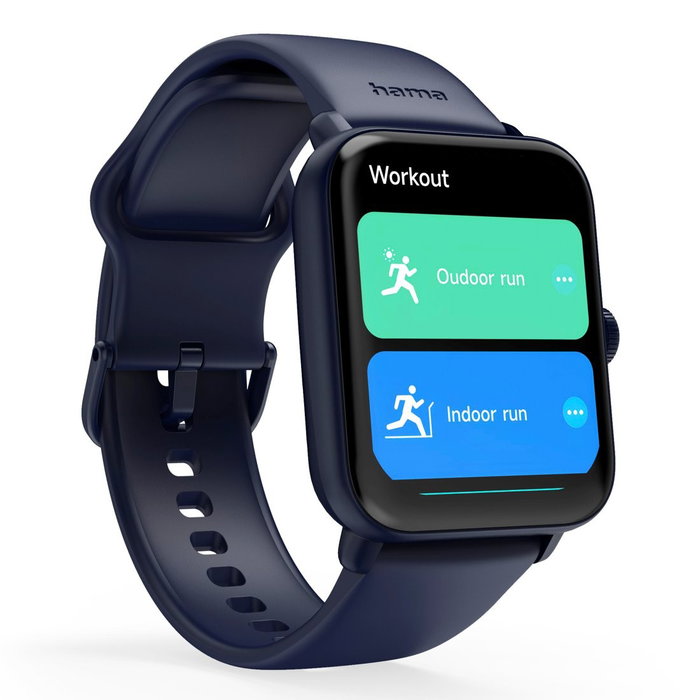 Hama 6010 Smartwatch GPS azul para hombre y mujer – pulsera actividad monitoreo frecuencia cardíaca