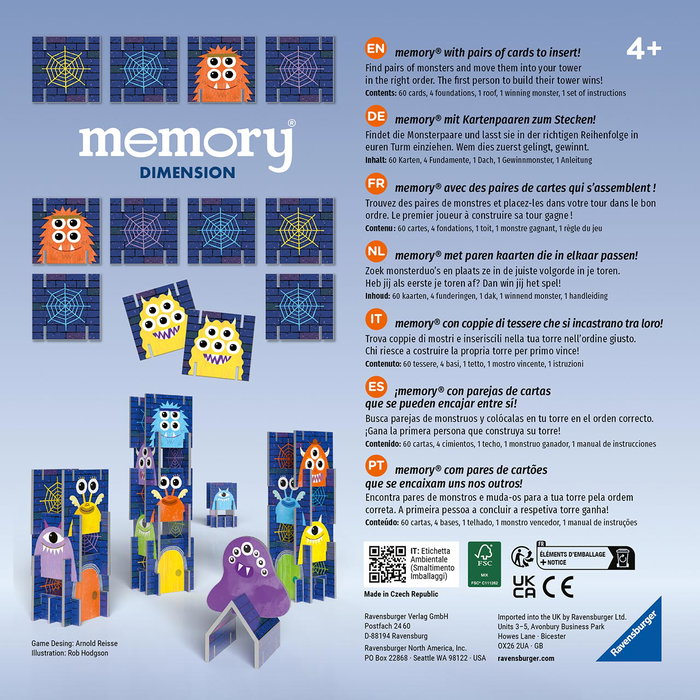 Ravensburger Memory Dimension 22467 Juego de Memoria para Niños +4 Años