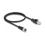 DeLOCK Cable Adaptador M12 Codificación D 4 Pines Hembra a RJ45 Macho 50 cm