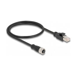 DeLOCK Cable Adaptador M12 Codificación D de 4 Pines Hembra a RJ45 Macho, 50 cm