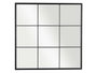 Giftdecor Espejo Ventanal Negro para Pared, 90 x 90 cm, Marco de Metal y Cristal, Decoración Moderna
