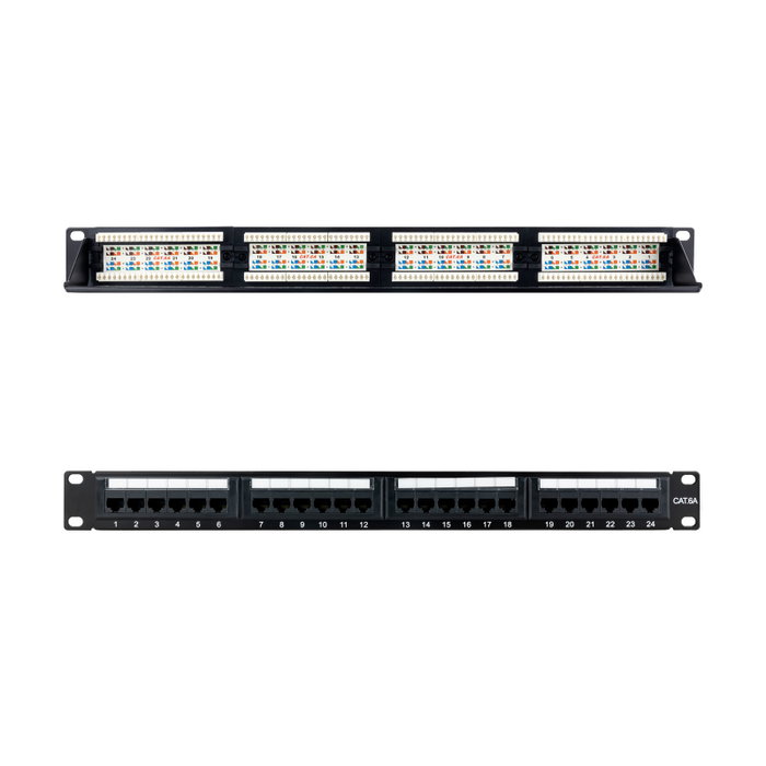 Nanocable Patch Panel 24 Puertos RJ-45 Cat6a 1U Negro Nanocable Patch Panel 24 Puertos RJ-45 Cat6a 1U Negro