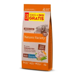 Affinity Nature's Variety Perro Adulto Med-Max con Pescado - Saco 10 kg + 2 kg de Regalo