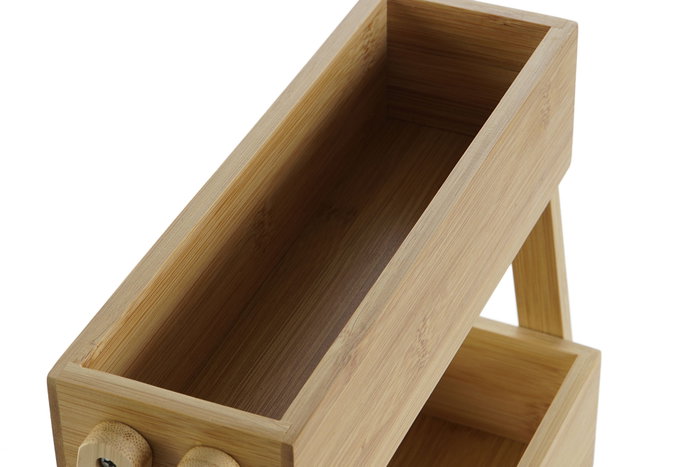 DKD Home Decor Estante de Bambú Especiero 2 Pisos Natural 27x12x25 cm