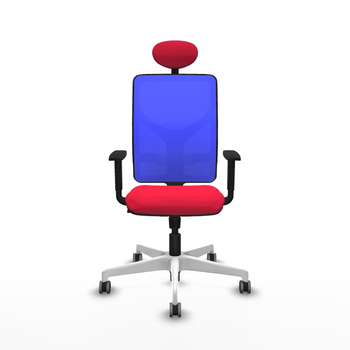PIQUERAS Y CRESPO Silla de oficina Motilla con mecanismo Sincro, Tela Roja y Malla Azul PIQUERAS Y CRESPO Silla de oficina Motilla con mecanismo Sincro, Tela Roja y Malla Azul