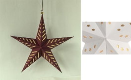 DKD Home Decor Decoración Colgante de Papel Dorado con LED