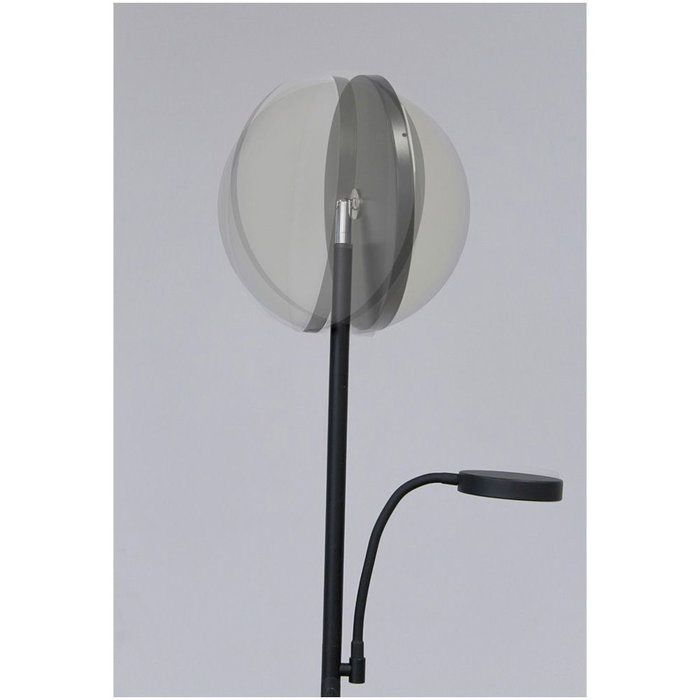 Dencel Lámpara de Pie LED, Modelo Dencel, 30+6W, 3CCT (2700-4000-6500K) Dimmable, 3000 Lm, Negra, Temporizador, Mando, Ø25 x 175 cm