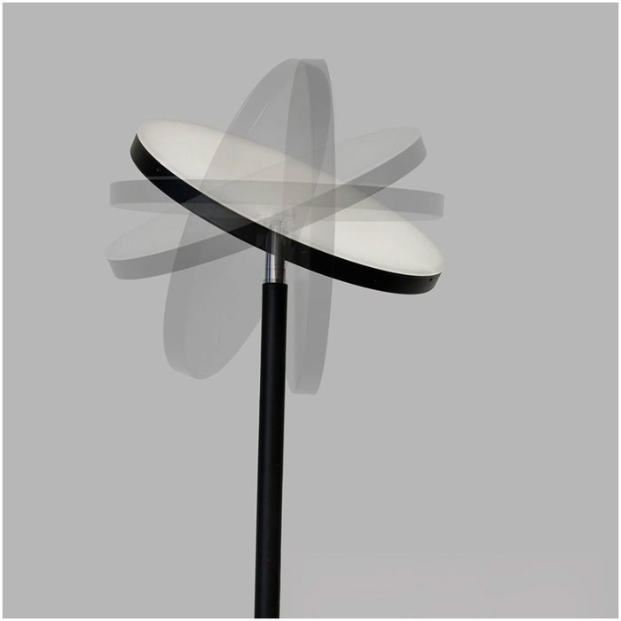 Dencel Lámpara de Pie LED, Modelo Dencel, 30+6W, 3CCT (2700-4000-6500K) Dimmable, 3000 Lm, Negra, Temporizador, Mando, Ø25 x 175 cm