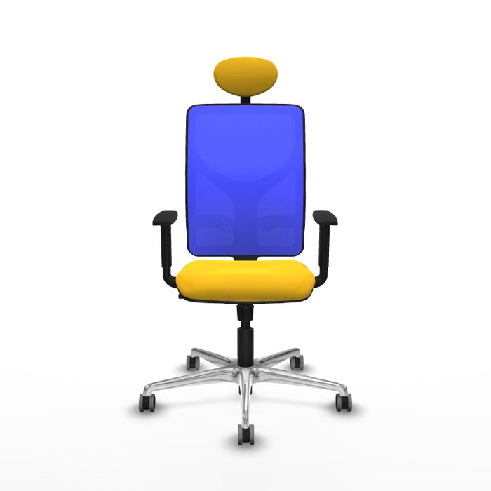 PIQUERAS Y CRESPO Silla de oficina Motilla con mecanismo Sincro, Amarillo y Azul