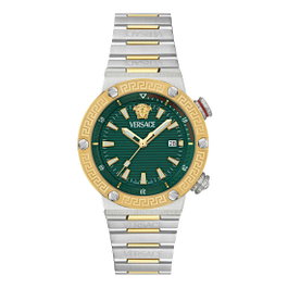 Versace VE8G00524 con esfera verde y correa de acero