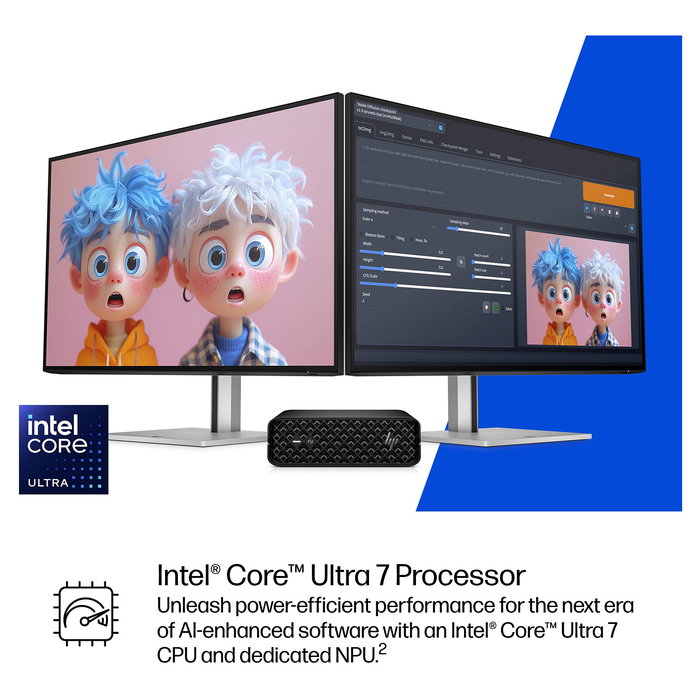HP Z2 Mini G1i Estación de Trabajo, Intel Core Ultra 7 265, 32 GB RAM DDR5, 1 TB SSD, NVIDIA RTX A400 4 GB, Windows 11 Pro, Mini PC Negro (Garantía 3J)