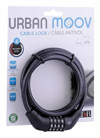 Tnb cadena urban moov - spiral code lock - black