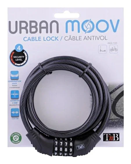 Tnb cadena urban moov - spiral code lock - black