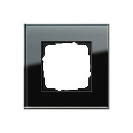 GIRA 021105 Marco Interruptor Esprit, 1 Marco de Cristal Negro Sin Tornillos, 95 x 95 x 9.85 mm