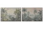 DKD Home Decor Cuadro de Lino y Abeto Palmeras, Surtido de 2 Unidades