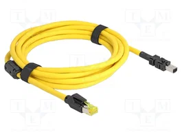 DeLOCK 81252 Cable Ethernet Cat6 de 3 m, RJ45 a bloque de terminales de 8 pines, Amarillo y Negro