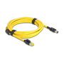 DeLOCK 81252 Cable de red Cat6 de 3 m con conector RJ45 y bloque de terminales de 8 pines, Amarillo y Negro