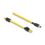 DeLOCK 81252 Cable de red Cat6 de 3 m con conector RJ45 y bloque de terminales de 8 pines, Amarillo y Negro