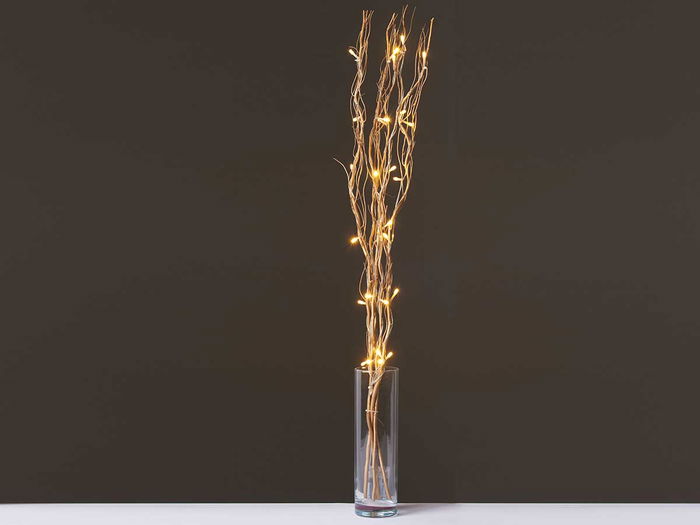 Giftdecor Ramillete de Varillas con 30 Leds, 90 cm, Color Oro, para Decoración (Set de 12)