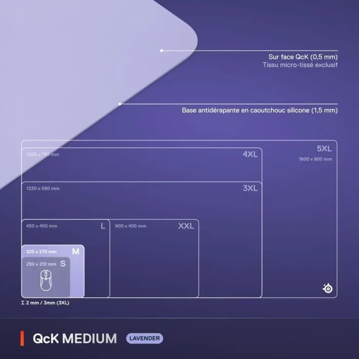 Steelseries Alfombrilla de ratón para juegos QcK M Lavanda STE5707119066341 Steelseries Alfombrilla de ratón para juegos QcK M Lavanda STE5707119066341