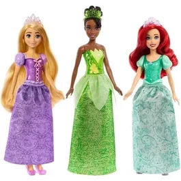 Mattel MAT0194735120642 Pack de 3 Muñecas Disney Princesas: Ariel, Tiana y Rapunzel