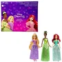Mattel MAT0194735120642 Pack de 3 Muñecas Disney Princesas: Ariel, Tiana y Rapunzel