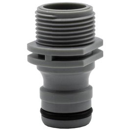 Riegolux Adaptador Grifo Macho Gran Caudal 3/4 Pulgadas Blanco