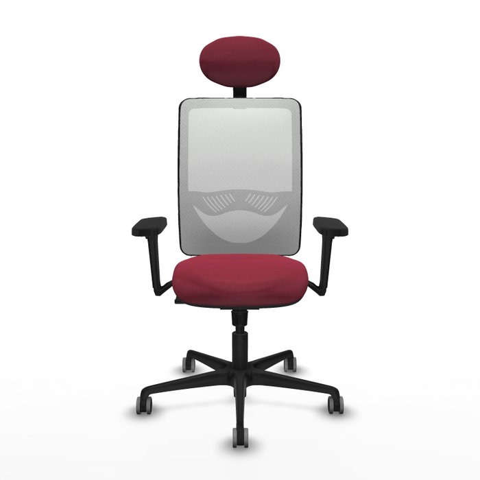 PIQUERAS Y CRESPO Silla de oficina Zulema con mecanismo Sincro, Granate y Blanco PIQUERAS Y CRESPO Silla de oficina Zulema con mecanismo Sincro, Granate y Blanco
