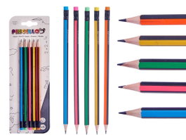Pincello Set 5 Lapices Rayas Goma Madera 8 x 24.5 x 0.5 cm (Set de 48)