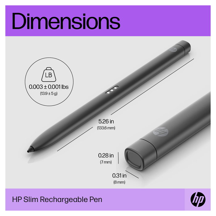 HP Slim Rechargeable Pen Gris